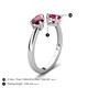 5 - Afra 1.80 ctw Rhodolite Garnet Pear Shape (7x5 mm) & Ruby Oval Shape (7x5 mm) Toi Et Moi Engagement Ring 