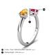 5 - Afra 1.55 ctw Citrine Pear Shape (7x5 mm) & Ruby Oval Shape (7x5 mm) Toi Et Moi Engagement Ring 