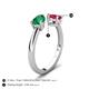 5 - Afra 1.70 ctw Emerald Pear Shape (7x5 mm) & Ruby Oval Shape (7x5 mm) Toi Et Moi Engagement Ring 