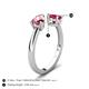 5 - Afra 1.60 ctw Pink Tourmaline Pear Shape (7x5 mm) & Ruby Oval Shape (7x5 mm) Toi Et Moi Engagement Ring 