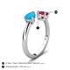5 - Afra 1.25 ctw Turquoise Pear Shape (7x5 mm) & Ruby Oval Shape (7x5 mm) Toi Et Moi Engagement Ring 