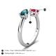 5 - Afra 1.75 ctw London Blue Topaz Pear Shape (7x5 mm) & Ruby Oval Shape (7x5 mm) Toi Et Moi Engagement Ring 