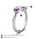 5 - Afra 1.40 ctw Amethyst Pear Shape (7x5 mm) & Smoky Quartz Oval Shape (7x5 mm) Toi Et Moi Engagement Ring 