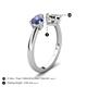 5 - Afra 1.35 ctw Iolite Pear Shape (7x5 mm) & Smoky Quartz Oval Shape (7x5 mm) Toi Et Moi Engagement Ring 