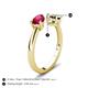 5 - Afra 1.70 ctw Ruby Pear Shape (7x5 mm) & Smoky Quartz Oval Shape (7x5 mm) Toi Et Moi Engagement Ring 