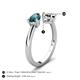 5 - Afra 1.60 ctw London Blue Topaz Pear Shape (7x5 mm) & Smoky Quartz Oval Shape (7x5 mm) Toi Et Moi Engagement Ring 