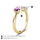 5 - Afra 1.45 ctw Amethyst Pear Shape (7x5 mm) & IGI Certified Lab Grown Diamond Oval Shape (7x5 mm) Toi Et Moi Engagement Ring 