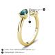 5 - Afra 1.65 ctw London Blue Topaz Pear Shape (7x5 mm) & IGI Certified Lab Grown Diamond Oval Shape (7x5 mm) Toi Et Moi Engagement Ring 