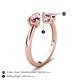 5 - Afra 1.55 ctw Pink Tourmaline Pear Shape (7x5 mm) & Pink Tourmaline Oval Shape (7x5 mm) Toi Et Moi Engagement Ring 