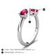 5 - Afra 1.85 ctw Ruby Pear Shape (7x5 mm) & Ruby Oval Shape (7x5 mm) Toi Et Moi Engagement Ring 