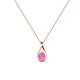1 - Tessie 0.17 ct Pink Sapphire (3.50 mm) Women Teardrop Solitaire Pendant Necklace 