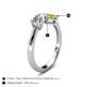 4 - Lysha 1.61 ctw GIA Certified Natural Diamond Pear Shape (7x5 mm) & Lab Created Yellow Sapphire Cushion Shape (5.00 mm) Toi Et Moi Engagement Ring 