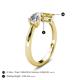 4 - Lysha 1.61 ctw GIA Certified Natural Diamond Pear Shape (7x5 mm) & Lab Created Yellow Sapphire Cushion Shape (5.00 mm) Toi Et Moi Engagement Ring 