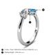 4 - Lysha 1.55 ctw GIA Certified Natural Diamond Pear Shape (7x5 mm) & Blue Topaz Cushion Shape (5.00 mm) Toi Et Moi Engagement Ring 
