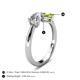 4 - Lysha 1.45 ctw GIA Certified Natural Diamond Pear Shape (7x5 mm) & Peridot Cushion Shape (5.00 mm) Toi Et Moi Engagement Ring 