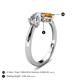 4 - Lysha 1.30 ctw GIA Certified Natural Diamond Pear Shape (7x5 mm) & Citrine Cushion Shape (5.00 mm) Toi Et Moi Engagement Ring 