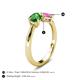 4 - Lysha 1.61 ctw Green Garnet Pear Shape (7x5 mm) & Lab Created Pink Sapphire Cushion Shape (5.00 mm) Toi Et Moi Engagement Ring 