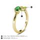 4 - Lysha 1.45 ctw Green Garnet Pear Shape (7x5 mm) & Peridot Cushion Shape (5.00 mm) Toi Et Moi Engagement Ring 