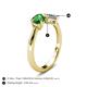 4 - Lysha 1.37 ctw Green Garnet Pear Shape (7x5 mm) & Moissanite Cushion Shape (5.00 mm) Toi Et Moi Engagement Ring 
