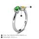 4 - Lysha 1.61 ctw Green Garnet Pear Shape (7x5 mm) & Lab Created Yellow Sapphire Cushion Shape (5.00 mm) Toi Et Moi Engagement Ring 