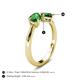 4 - Lysha 1.35 ctw Green Garnet Pear Shape (7x5 mm) & Lab Created Emerald Cushion Shape (5.00 mm) Toi Et Moi Engagement Ring 