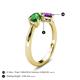 4 - Lysha 1.30 ctw Green Garnet Pear Shape (7x5 mm) & Amethyst Cushion Shape (5.00 mm) Toi Et Moi Engagement Ring 