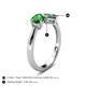 4 - Lysha 1.61 ctw Green Garnet Pear Shape (7x5 mm) & Lab Created Alexandrite Cushion Shape (5.00 mm) Toi Et Moi Engagement Ring 