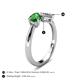 4 - Lysha 1.30 ctw Green Garnet Pear Shape (7x5 mm) & Natural Diamond Cushion Shape (5.00 mm) Toi Et Moi Engagement Ring 