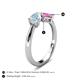 4 - Lysha 1.41 ctw Aquamarine Pear Shape (7x5 mm) & Lab Created Pink Sapphire Cushion Shape (5.00 mm) Toi Et Moi Engagement Ring 
