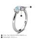 4 - Lysha 1.10 ctw Aquamarine Pear Shape (7x5 mm) & Lab Grown Diamond Cushion Shape (5.00 mm) Toi Et Moi Engagement Ring 