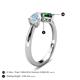 4 - Lysha 1.15 ctw Aquamarine Pear Shape (7x5 mm) & Lab Created Emerald Cushion Shape (5.00 mm) Toi Et Moi Engagement Ring 