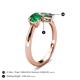 4 - Lysha 1.61 ctw Emerald Pear Shape (7x5 mm) & Lab Created Alexandrite Cushion Shape (5.00 mm) Toi Et Moi Engagement Ring 