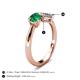 4 - Lysha 1.37 ctw Emerald Pear Shape (7x5 mm) & Moissanite Cushion Shape (5.00 mm) Toi Et Moi Engagement Ring 