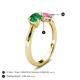 4 - Lysha 1.61 ctw Emerald Pear Shape (7x5 mm) & Lab Created Pink Sapphire Cushion Shape (5.00 mm) Toi Et Moi Engagement Ring 