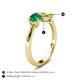 4 - Lysha 1.45 ctw Emerald Pear Shape (7x5 mm) & Peridot Cushion Shape (5.00 mm) Toi Et Moi Engagement Ring 