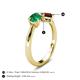 4 - Lysha 1.55 ctw Emerald Pear Shape (7x5 mm) & Red Garnet Cushion Shape (5.00 mm) Toi Et Moi Engagement Ring 
