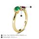 4 - Lysha 1.42 ctw Emerald Pear Shape (7x5 mm) & Rhodolite Garnet Cushion Shape (5.00 mm) Toi Et Moi Engagement Ring 