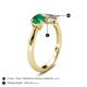 4 - Lysha 1.30 ctw Emerald Pear Shape (7x5 mm) & Lab Grown Diamond Cushion Shape (5.00 mm) Toi Et Moi Engagement Ring 