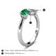 4 - Lysha 1.30 ctw Emerald Pear Shape (7x5 mm) & Natural Diamond Cushion Shape (5.00 mm) Toi Et Moi Engagement Ring 