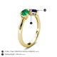 4 - Lysha 1.61 ctw Emerald Pear Shape (7x5 mm) & Lab Created Blue Sapphire Cushion Shape (5.00 mm) Toi Et Moi Engagement Ring 