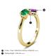 4 - Lysha 1.30 ctw Emerald Pear Shape (7x5 mm) & Amethyst Cushion Shape (5.00 mm) Toi Et Moi Engagement Ring 