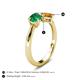 4 - Lysha 1.30 ctw Emerald Pear Shape (7x5 mm) & Citrine Cushion Shape (5.00 mm) Toi Et Moi Engagement Ring 