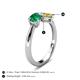 4 - Lysha 1.61 ctw Emerald Pear Shape (7x5 mm) & Lab Created Yellow Sapphire Cushion Shape (5.00 mm) Toi Et Moi Engagement Ring 