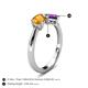 4 - Lysha 1.15 ctw Citrine Pear Shape (7x5 mm) & Amethyst Cushion Shape (5.00 mm) Toi Et Moi Engagement Ring 