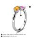 4 - Lysha 1.46 ctw Citrine Pear Shape (7x5 mm) & Lab Created Pink Sapphire Cushion Shape (5.00 mm) Toi Et Moi Engagement Ring 