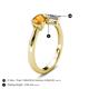 4 - Lysha 1.15 ctw Citrine Pear Shape (7x5 mm) & Lab Grown Diamond Cushion Shape (5.00 mm) Toi Et Moi Engagement Ring 