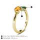 4 - Lysha 1.20 ctw Citrine Pear Shape (7x5 mm) & Lab Created Emerald Cushion Shape (5.00 mm) Toi Et Moi Engagement Ring 