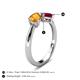 4 - Lysha 1.46 ctw Citrine Pear Shape (7x5 mm) & Lab Created Ruby Cushion Shape (5.00 mm) Toi Et Moi Engagement Ring 