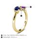 4 - Lysha 1.40 ctw Blue Sapphire Pear Shape (7x5 mm) & Amethyst Cushion Shape (5.00 mm) Toi Et Moi Engagement Ring 