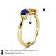 4 - Lysha 1.40 ctw Blue Sapphire Pear Shape (7x5 mm) & Citrine Cushion Shape (5.00 mm) Toi Et Moi Engagement Ring 